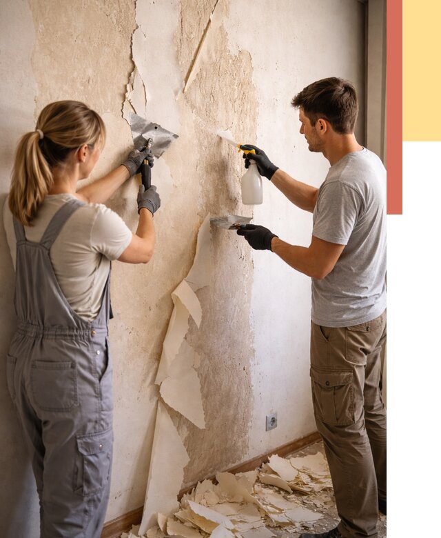 Снятие старых обоев в Томске от 5737 руб. под ключ недорого | ОТДЕЛОЧНИК-Тмс