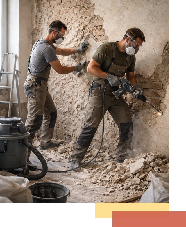 Демонтаж штукатурки со стен в Томске быстро и аккуратно