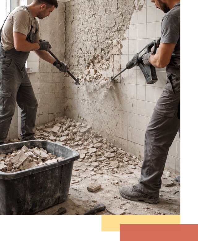 Демонтаж плитки со стен в Томске быстро и аккуратно