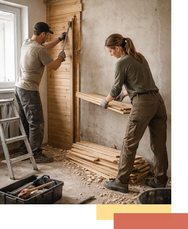 Демонтаж вагонки со стен в Томске — профессиональный демонтаж