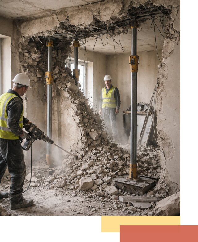 Снос несущих стен в Томске с гарантией безопасности и качества