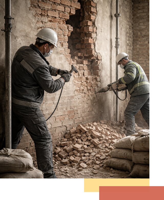 Демонтаж кирпичных стен в Томске быстро и безопасно