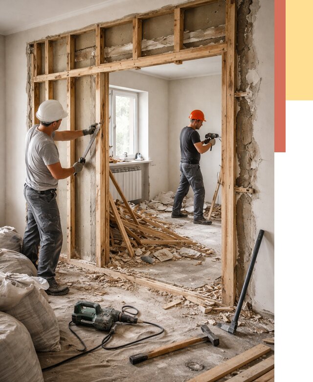 Демонтаж деревянных перегородок в Томске от 3497 руб. — быстро и недорого | ОТДЕЛОЧНИК-Тмс