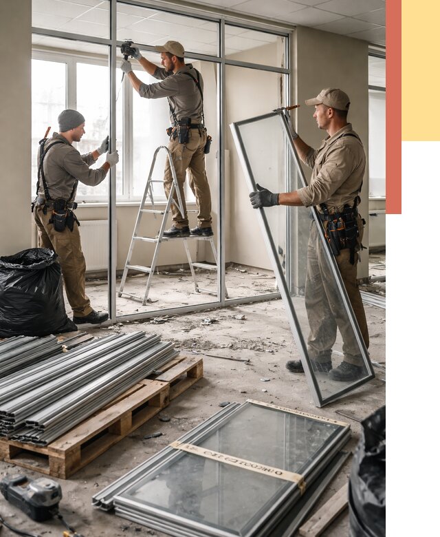 Демонтаж алюминиевых перегородок в Томске от 4589 руб. — быстро и недорого | ОТДЕЛОЧНИК-Тмс