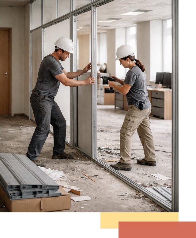 Демонтаж алюминиевых перегородок в Томске быстро и аккуратно