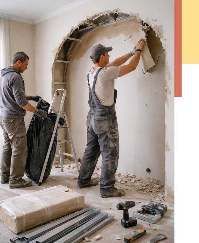 Демонтаж арки из гипсокартона в Томске от 3824 руб. — услуги под ключ | ОТДЕЛОЧНИК-Тмс