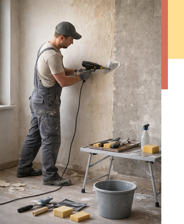 Очистка стен от клея в Томске от 2021 руб. — снятие и удаление клея со стен | ОТДЕЛОЧНИК-Тмс