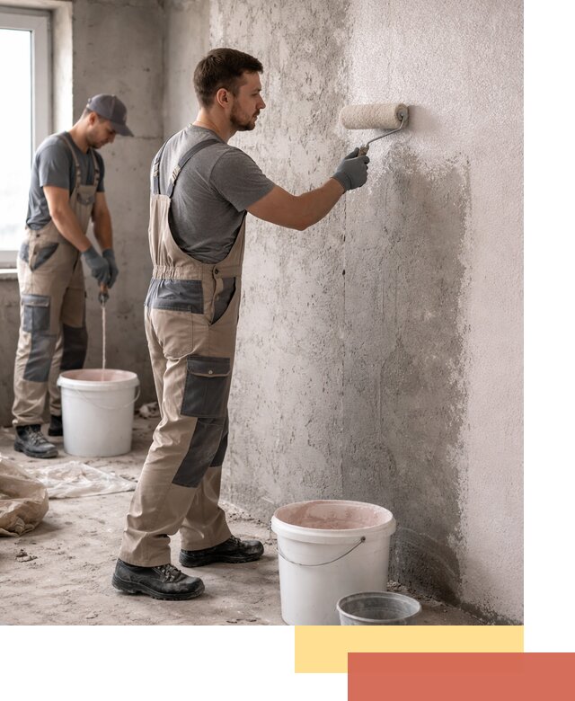 Нанесение бетоноконтакта на стены в Томске для последующей отделки