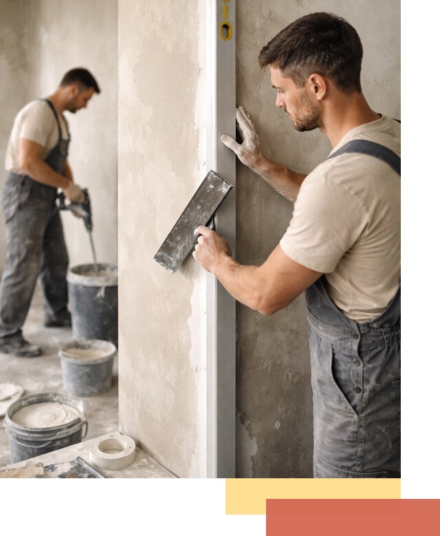 Выведение углов стен в Томске: монтаж и оштукатуривание