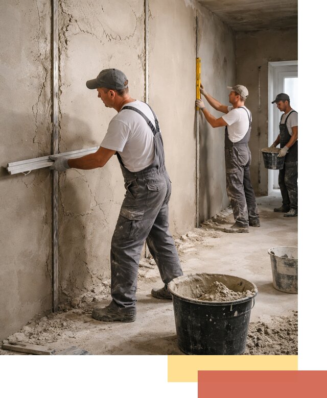 Штукатурка стен по маякам в Томске — точная и ровная поверхность