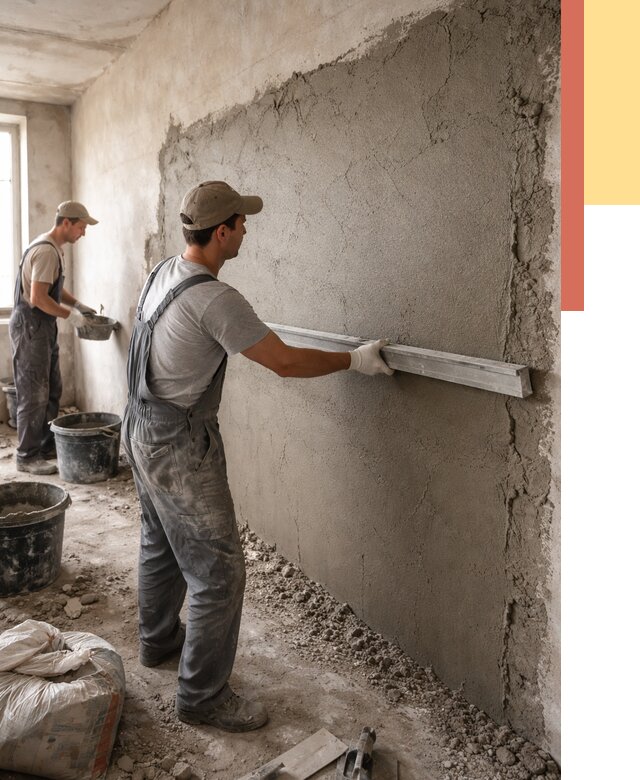 Цементная штукатурка стен в Томске от 4917 руб/м2 — быстро и недорого | ОТДЕЛОЧНИК-Тмс