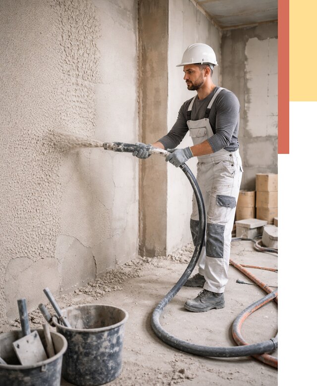 Машинная штукатурка стен в Томске под ключ от 7103 руб./м2 | ОТДЕЛОЧНИК-Тмс