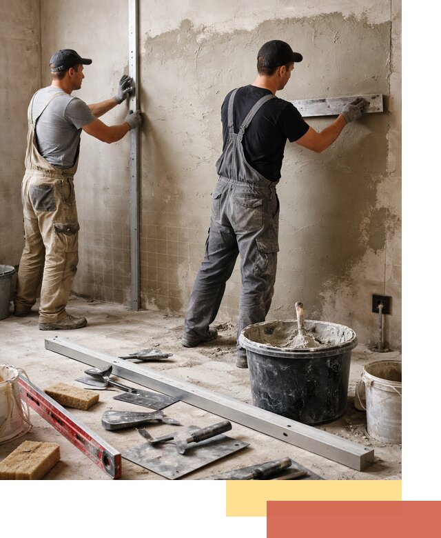 Профессиональная штукатурка стен под плитку в Томске