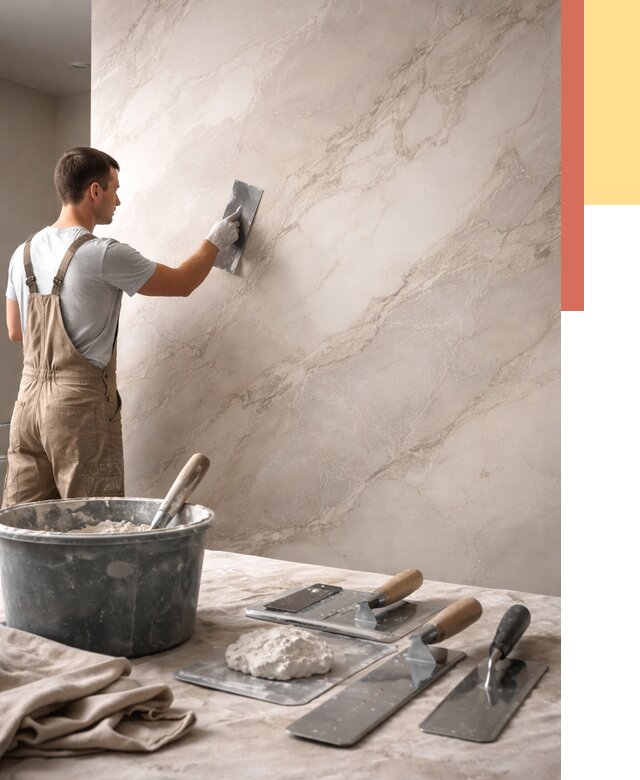 Декоративная штукатурка под мрамор в Томске от 3060 руб./м² — быстро и недорого | ОТДЕЛОЧНИК-Тмс