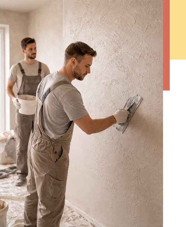 Фактурная штукатурка стен в Томске от 4589 руб./м² — заказать под ключ | ОТДЕЛОЧНИК-Тмс