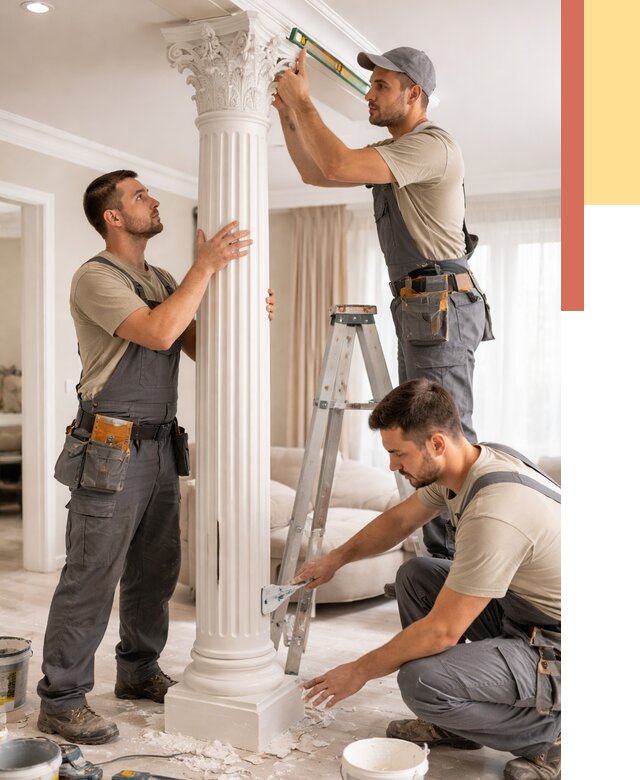 Установка декоративных колонн в Томске от 13112 руб. под ключ | ОТДЕЛОЧНИК-Тмс