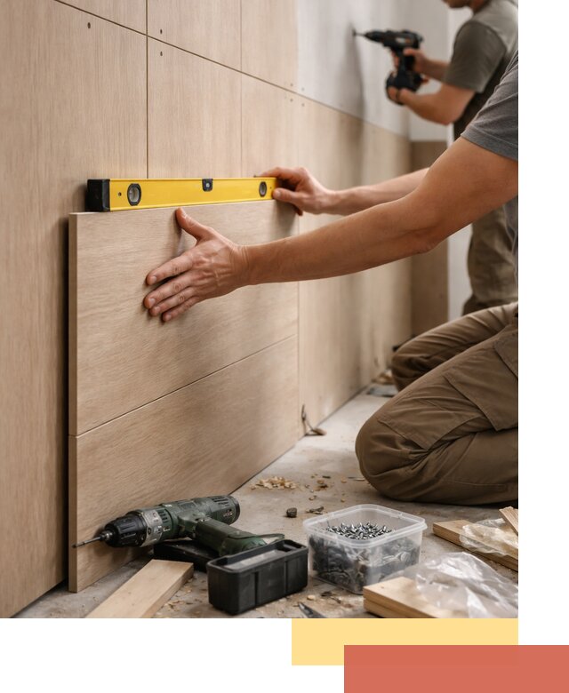 Профессиональный монтаж МДФ панелей на стены в Томске