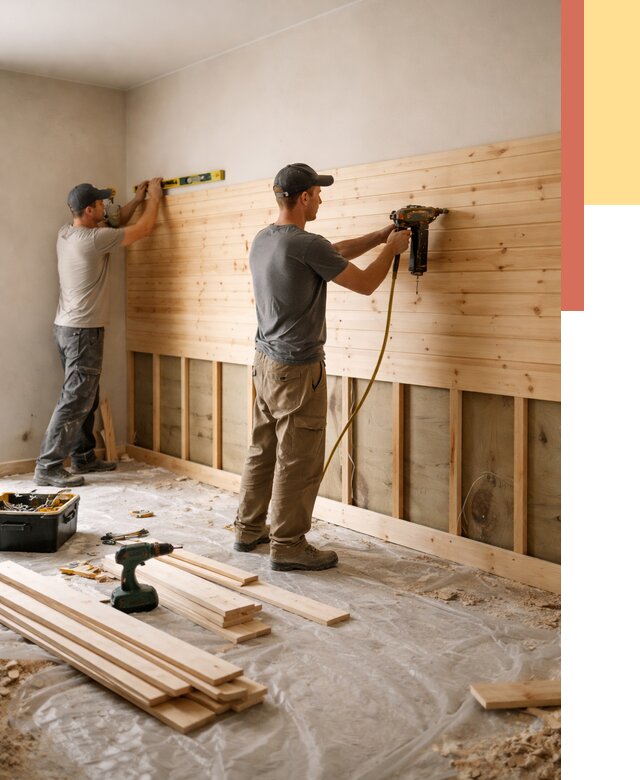 Монтаж деревянной вагонки на стены в Томске от 8195 руб. | Услуги монтажа вагонки | ОТДЕЛОЧНИК-Тмс