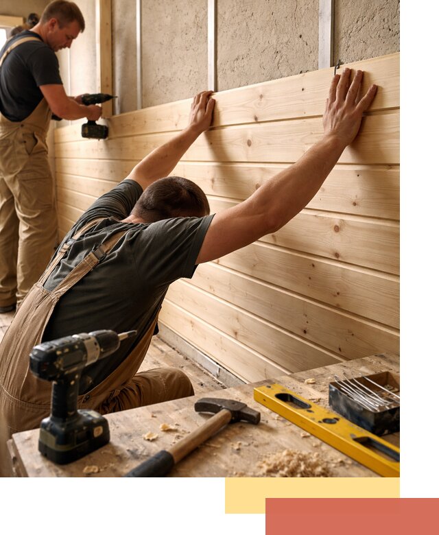 Монтаж деревянной вагонки на стены в Томске быстро и качественно