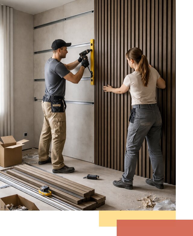 Монтаж реечных панелей на стены в Томске