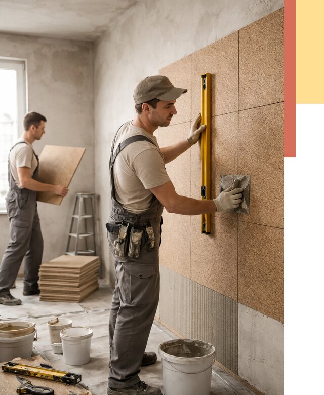 Монтаж пробковых панелей на стены в Томске от 3824 руб. — ОТДЕЛОЧНИК-Тмс