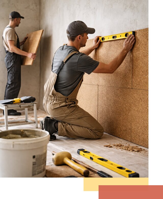 Монтаж пробковых панелей на стены в Томске быстро и качественно