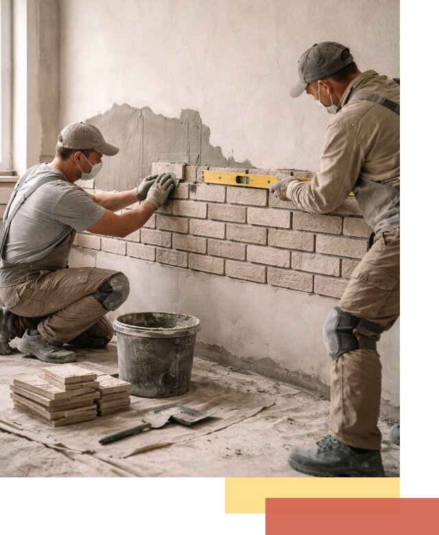 Монтаж декоративного кирпича профессионально в Томске