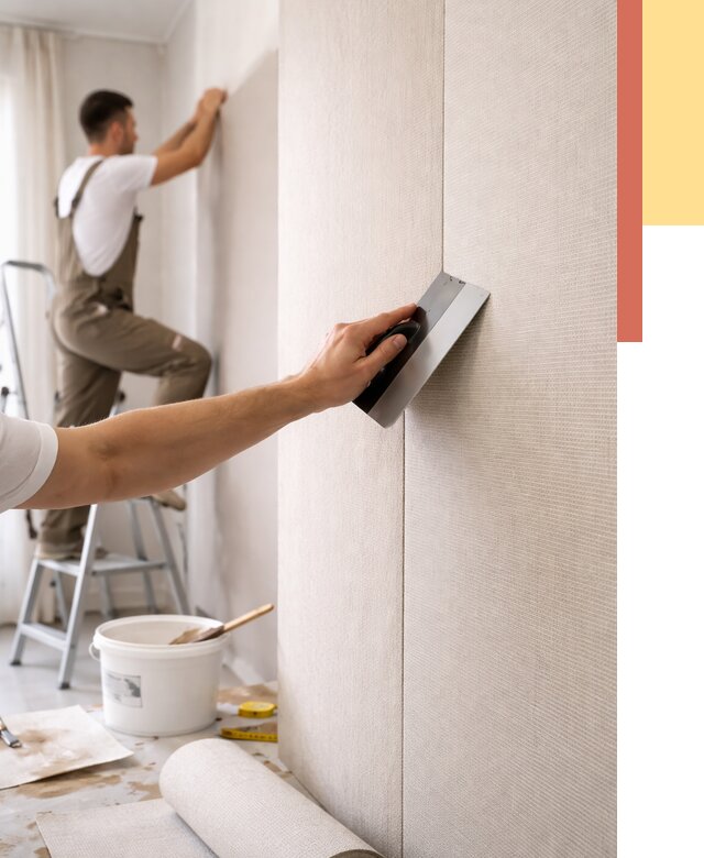 Поклейка текстильных обоев в Томске от 4917 руб. под ключ | ОТДЕЛОЧНИК-Тмс