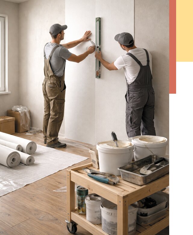 Поклейка стеклообоев в Томске от 7103 руб. за м2 — быстро и недорого | ОТДЕЛОЧНИК-Тмс