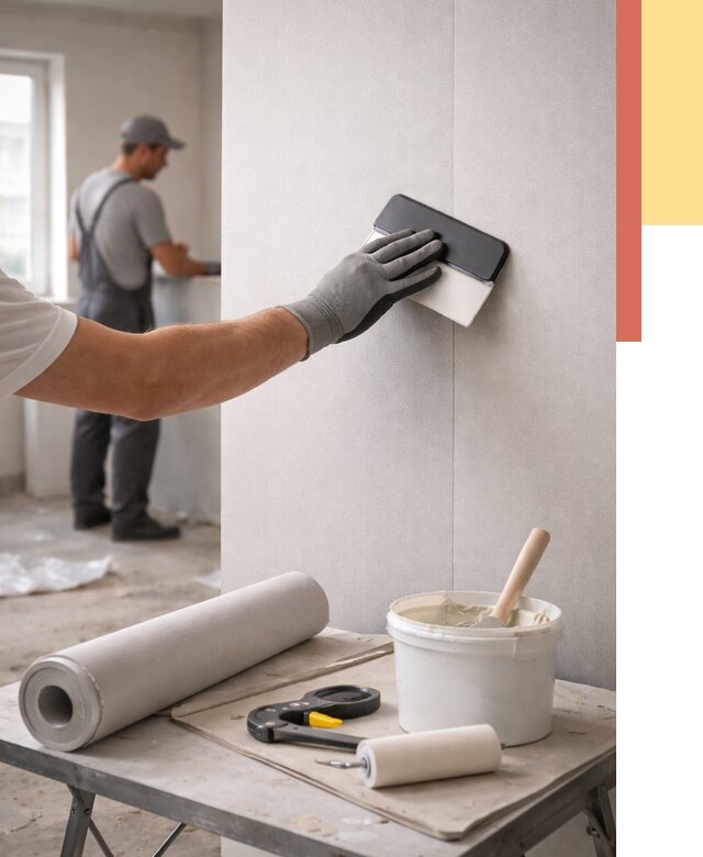 Поклейка обоев под покраску в Томске от 3824 руб. за м2 | ОТДЕЛОЧНИК-Тмс