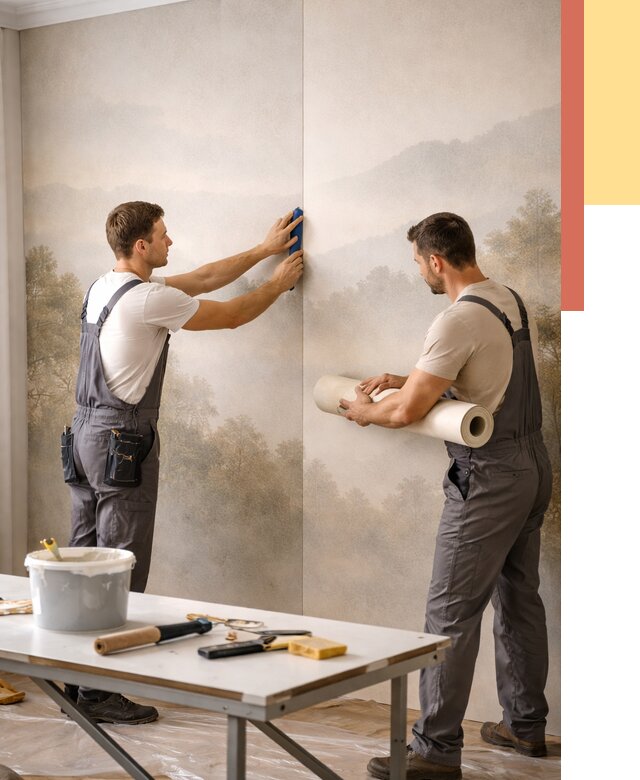 Поклейка фотообоев в Томске от 9288 руб/м² — быстро и недорого | ОТДЕЛОЧНИК-Тмс