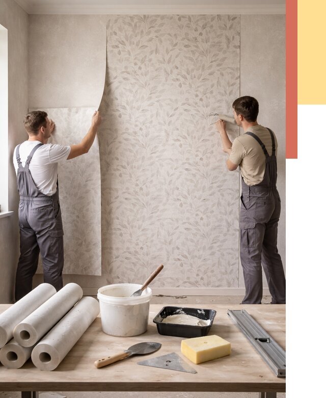 Поклейка обоев с подбором рисунка в Томске от 3824 руб. | ОТДЕЛОЧНИК-Тмс - быстро и недорого