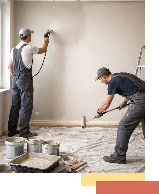 Покраска стен моющейся краской и защита поверхностей в Томске