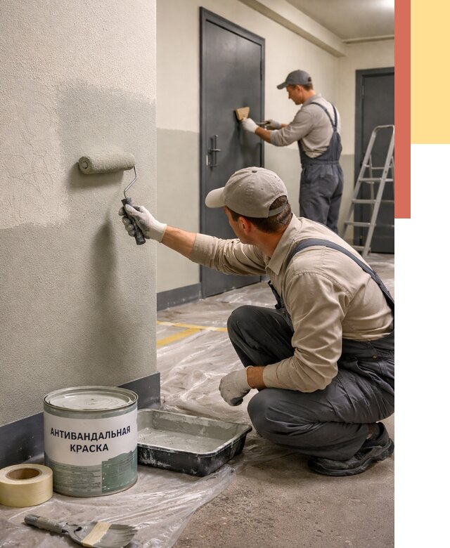 Покраска стен антивандальной краской в Томске от 4917 руб./м² под ключ | ОТДЕЛОЧНИК-Тмс