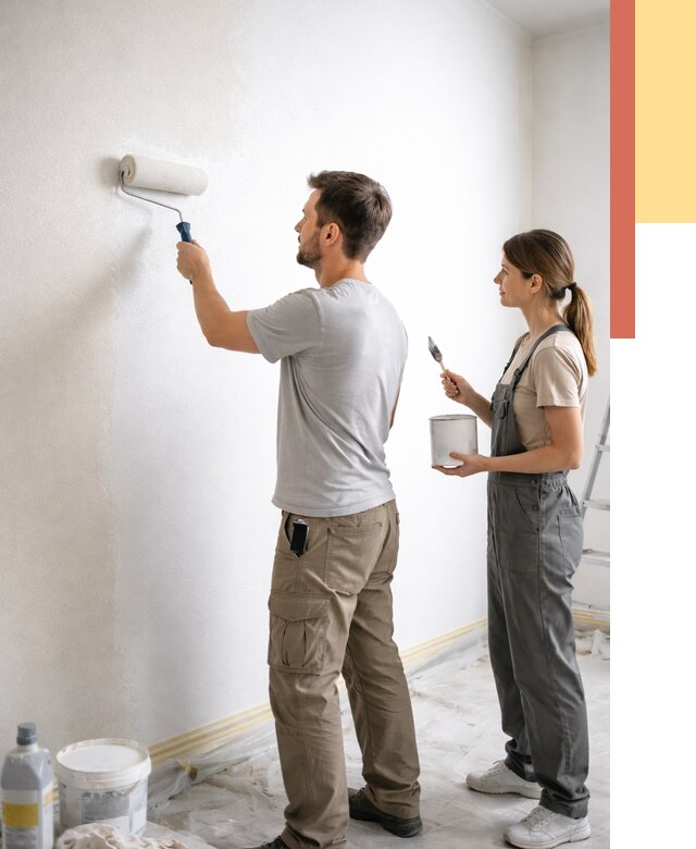 Окраска стен по стеклохолсту в Томске от 4917 руб/м² под ключ | ОТДЕЛОЧНИК-Тмс