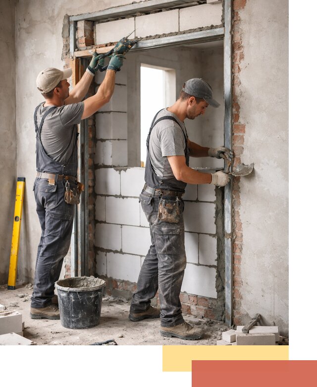 Закладка дверного проема под ключ в Томске: демонтаж, монтаж, отделка