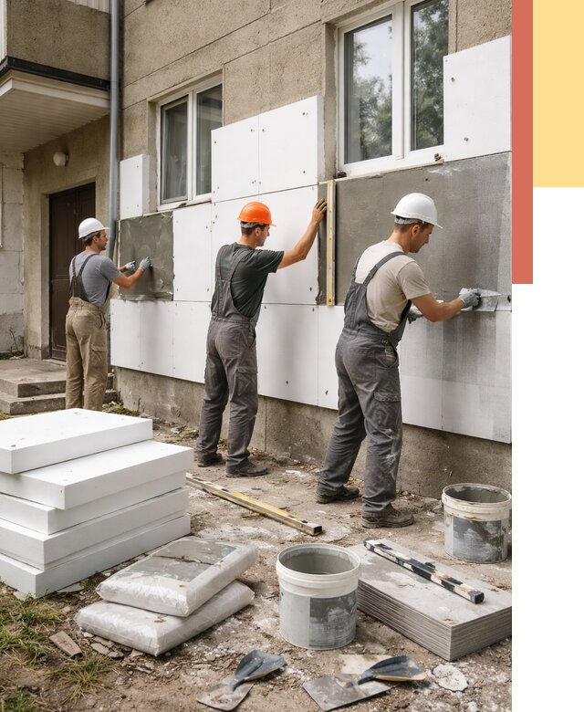 Утепление стен пенопластом в Томске от 1912 руб. — недорого и под ключ | ОТДЕЛОЧНИК-Тмс