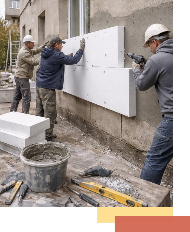 Утепление наружных стен пенопластом в Томске