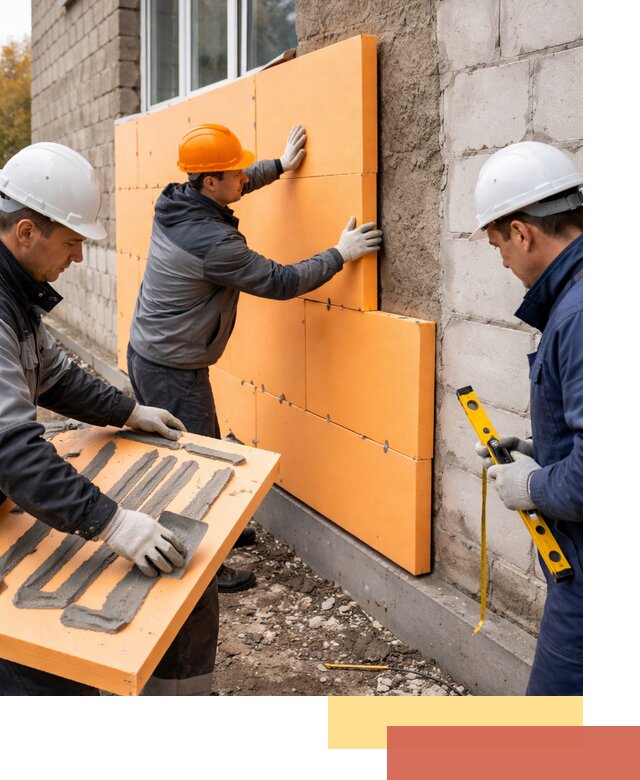 Утепление фасада пеноплексом под ключ в Томске