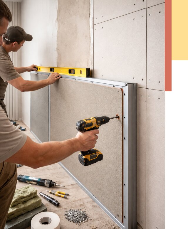 Шумоизоляция стен панелями ЗИПС в Томске от 2404 руб./м² под ключ | ОТДЕЛОЧНИК-Тмс