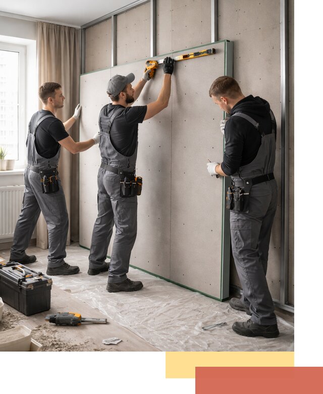 Шумоизоляция стен панелями ЗИПС в Томске для жилых и коммерческих помещений