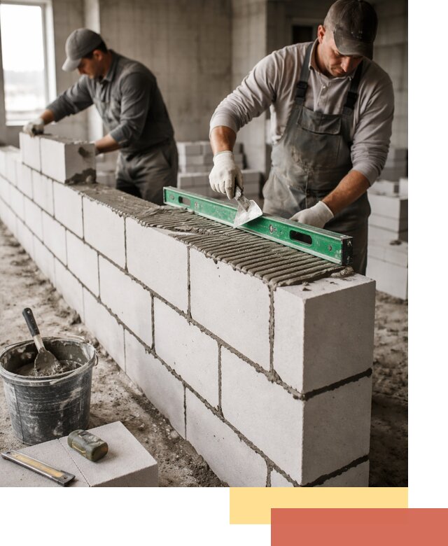 Кладка перегородок из газобетона в Томске быстро и качественно