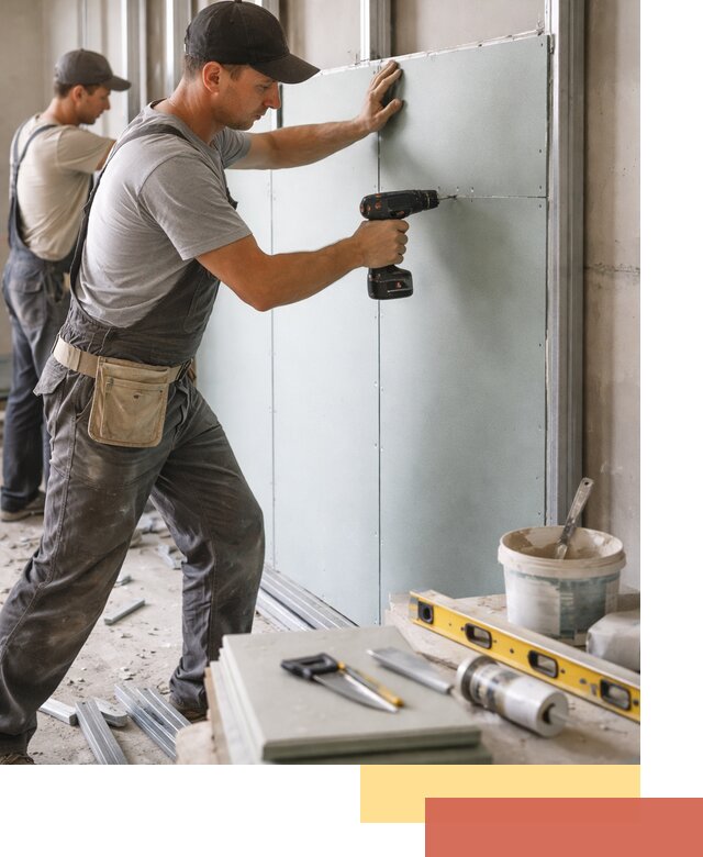 Кладка влагостойких перегородок ПГП в Томске