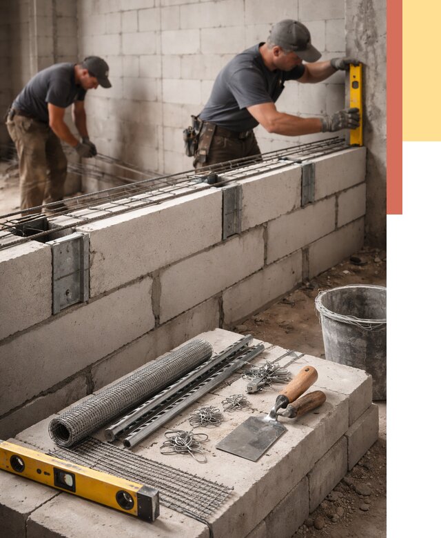 Армирование кладки перегородок в Томске от 820 руб. под ключ | ОТДЕЛОЧНИК-Тмс