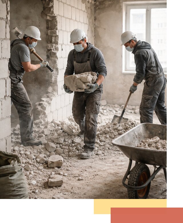 Демонтаж блочных перегородок в Томске быстро и аккуратно