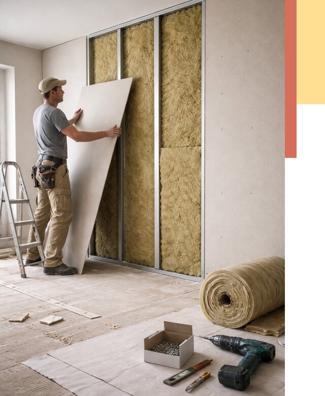 Перегородка из гипсокартона с шумоизоляцией в Томске от 3409 руб. | ОТДЕЛОЧНИК-Тмс