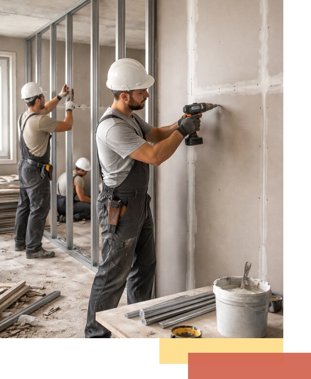 Перегородки из огнестойкого гипсокартона в Томске под ключ