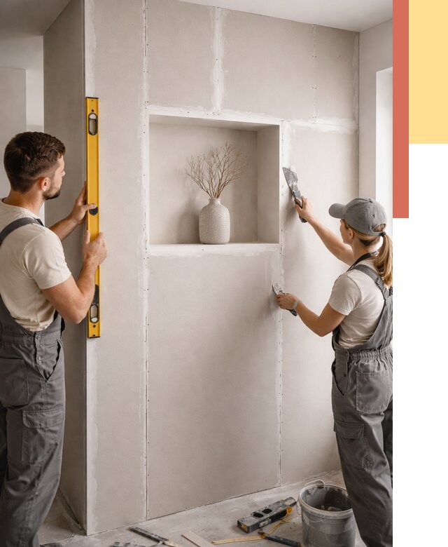 Перегородка из гипсокартона с нишей в Томске от 3551 руб. под ключ | ОТДЕЛОЧНИК-Тмс