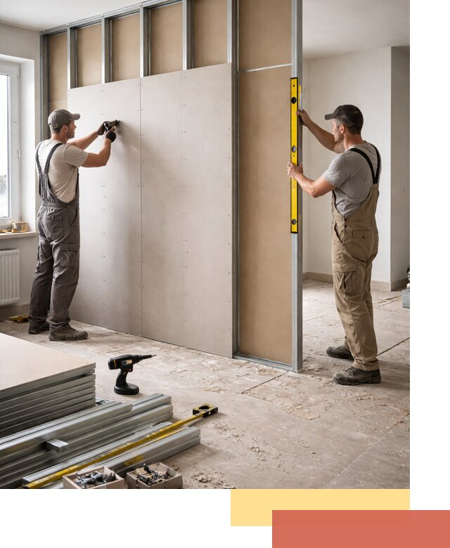 Зонирующая перегородка из гипсокартона под ключ в Томске