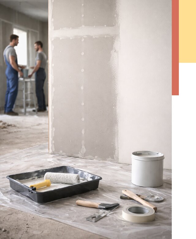 Покраска перегородок из гипсокартона в Томске от 4917 руб. под ключ | ОТДЕЛОЧНИК-Тмс